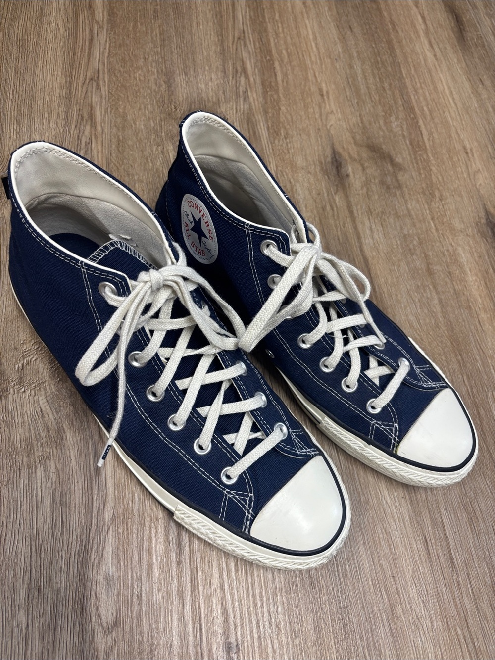 Converse Navy Canvas High Top Sneakers with White Trim
